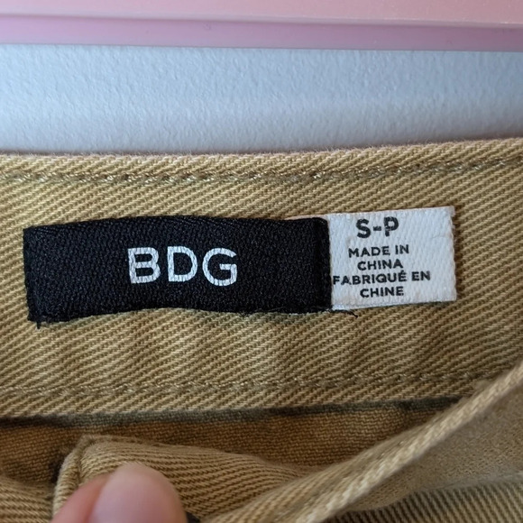 BDG Tan Khaki Denim Button Front Mini Skirt 100% Cotton Woman's Small - Picture 3 of 7